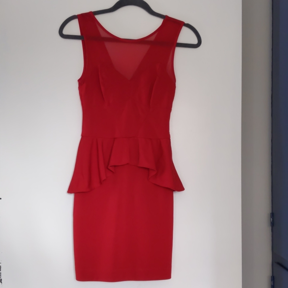 Red Peplum Mini Dress